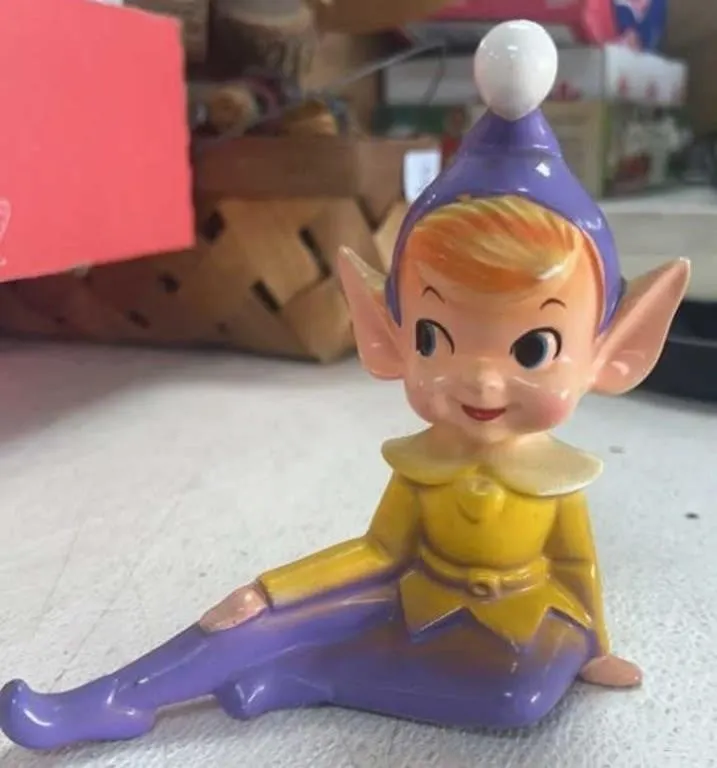 Vtg MCM Christmas Retro Pixie Elf Figurine