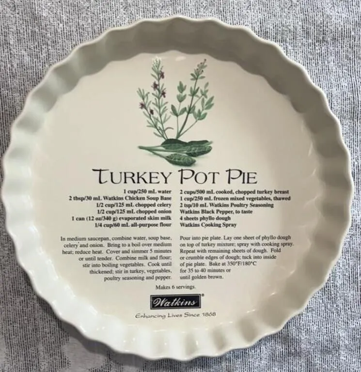 VTG Watkins Turkey Pot Pie Recipe Pan