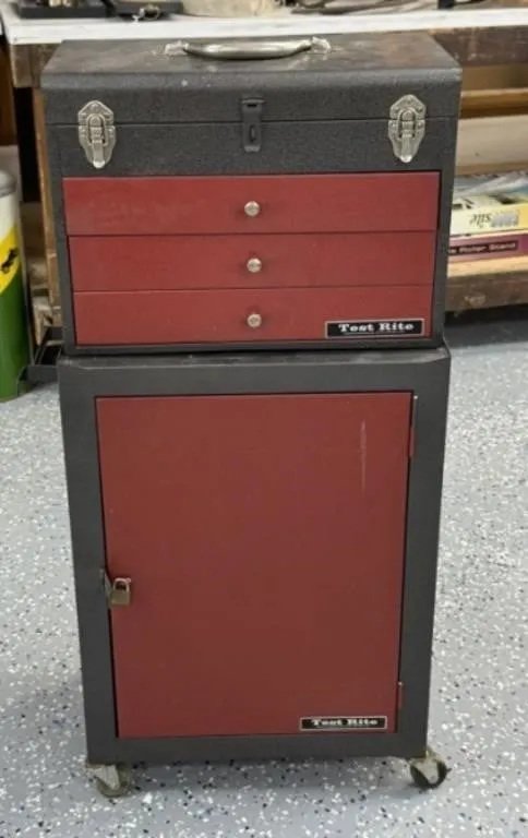 Small 2 Piece Rolling Tool Cabinet