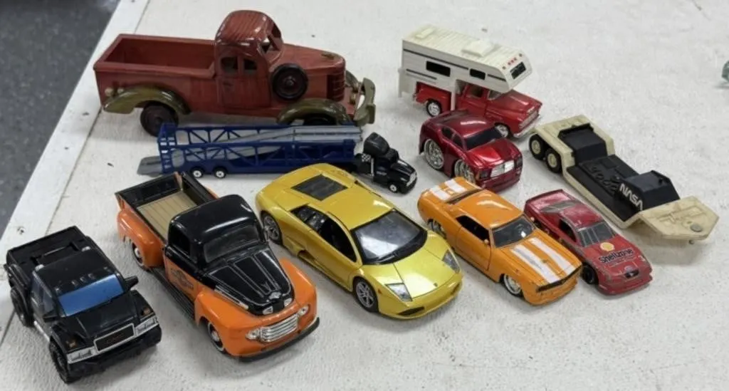 Diecast Car, Wood Truck