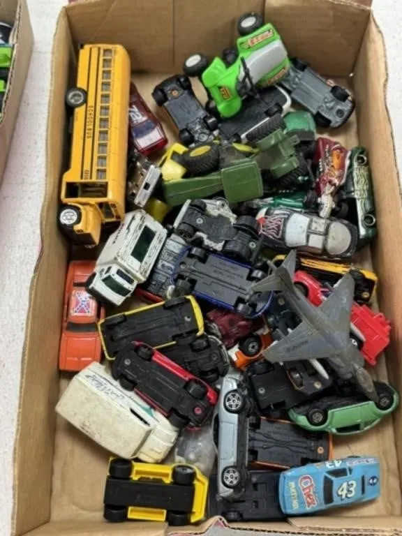 Box of Die Cast Cars