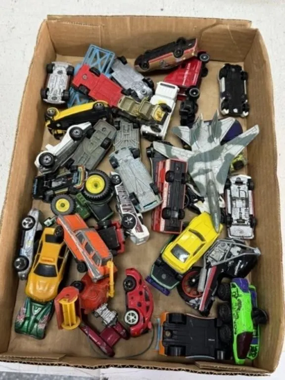 Box of Die Cast Cars