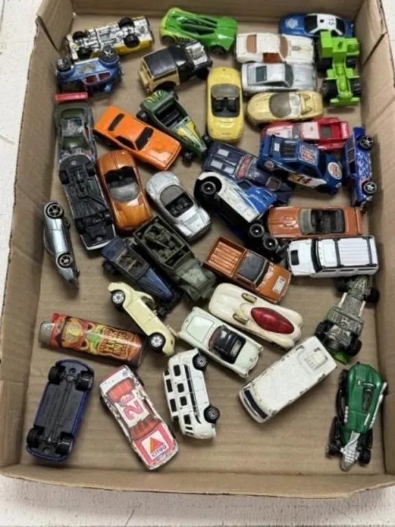 Box of Die Cast Cars
