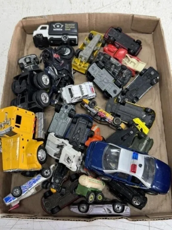 Box of Die Cast Cars