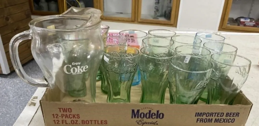 Coca-Cola Pitcher and Glasses