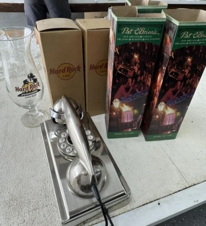 Hard Rock Glasses and Telephone