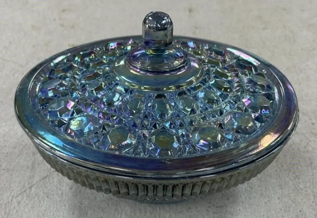 Carnival Glass with Lid