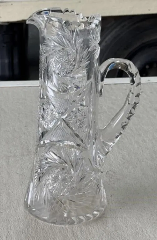Leaded Glass Tankard Pitcher