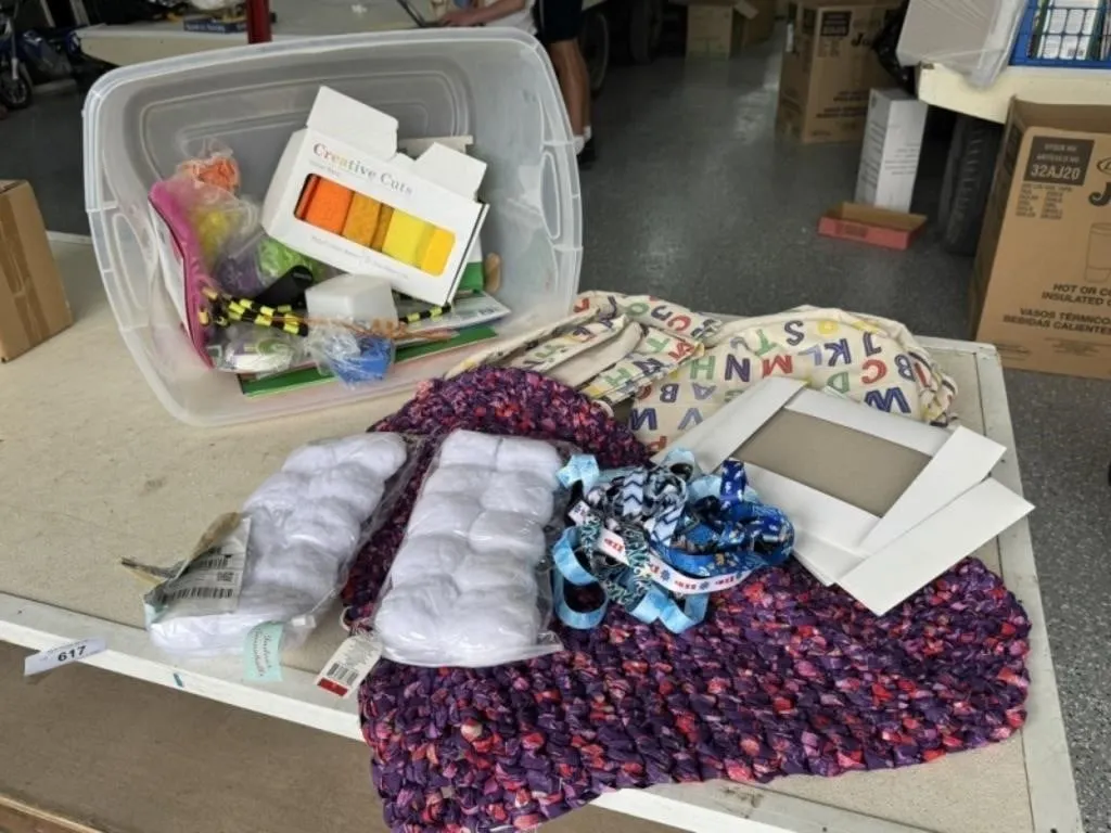 Tote Full Of Craft Supplies