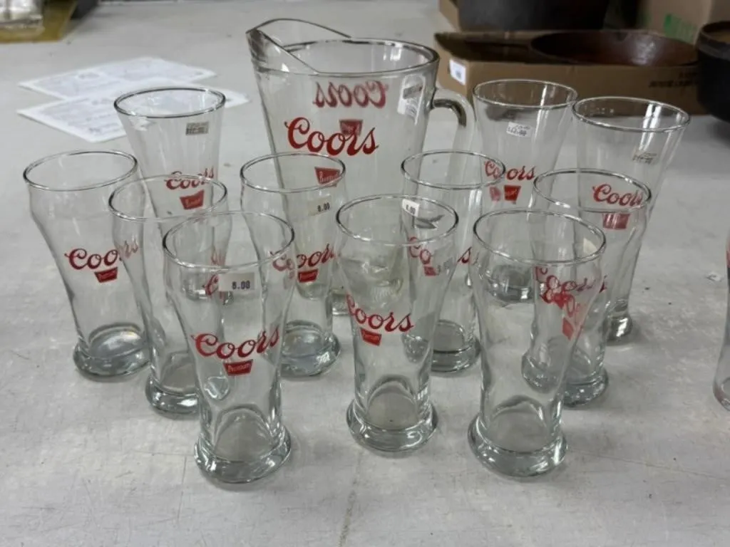 Coors Pitcher and Glasses