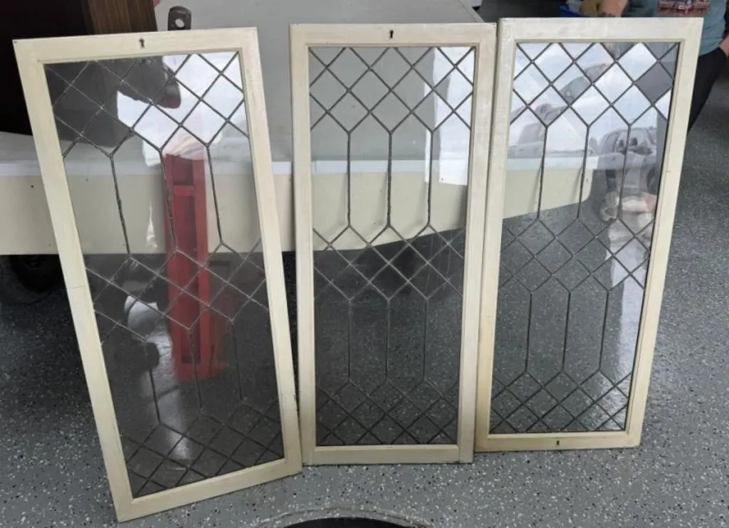 3 - Leaded Stained Glass Door Panels