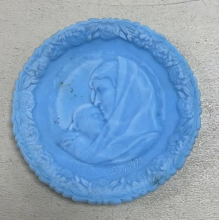 Fenton Blue Slag Glass Plate