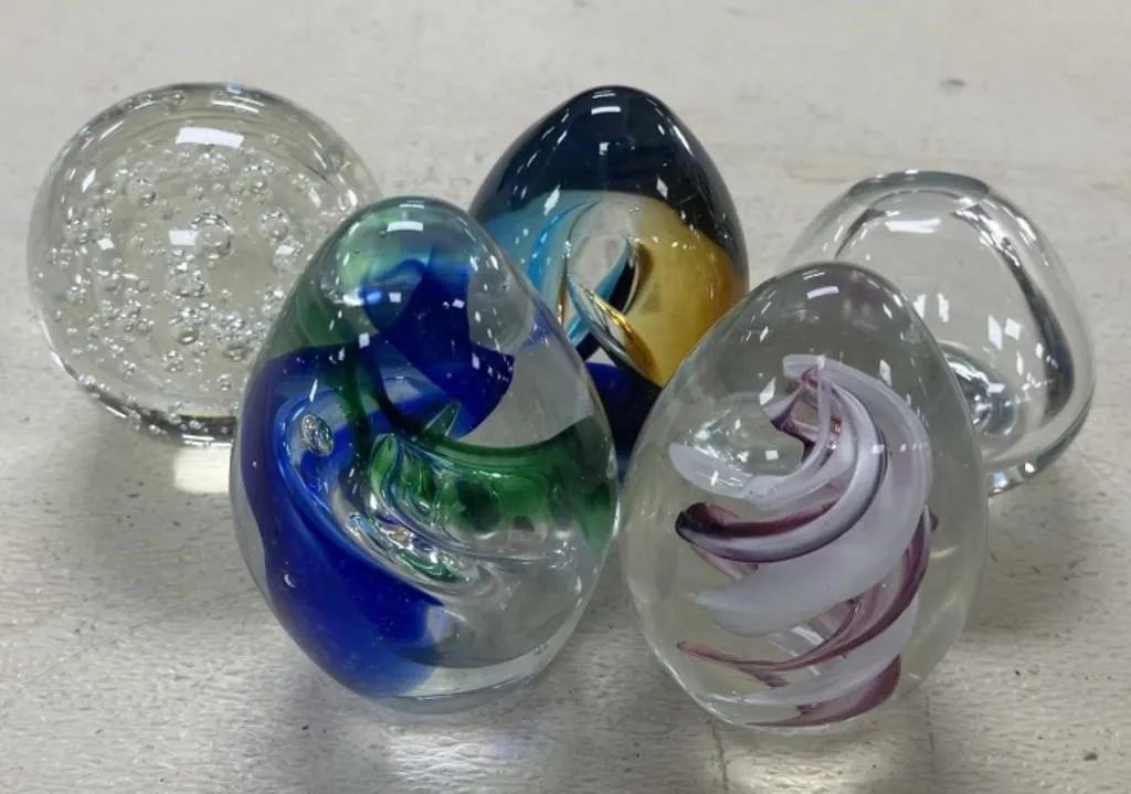 5 - Large Glass Paperweights