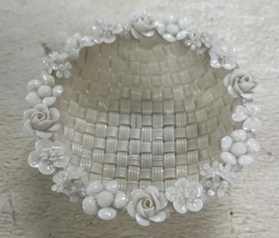 Belleek Basket Pattern Bowl