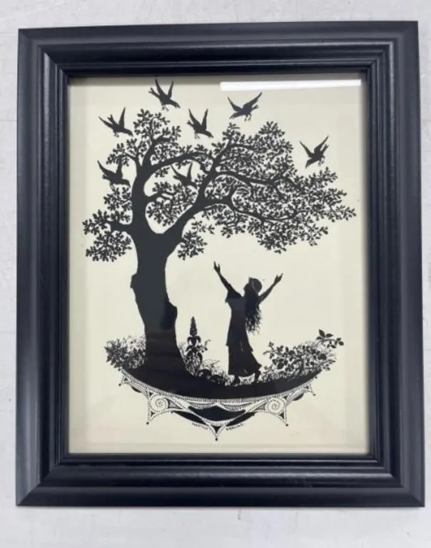 Framed Silhouette Paper Cut Out