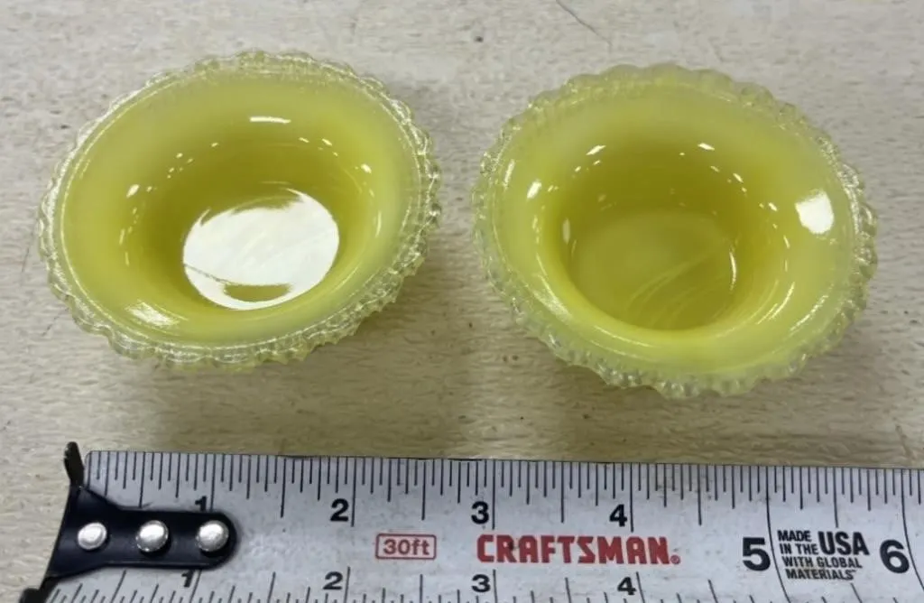 2 - Yellow Glass Salt Dips