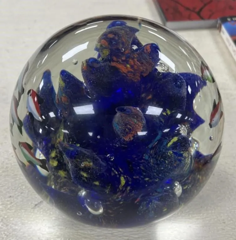 Large 5" Art Glass Paperweight
