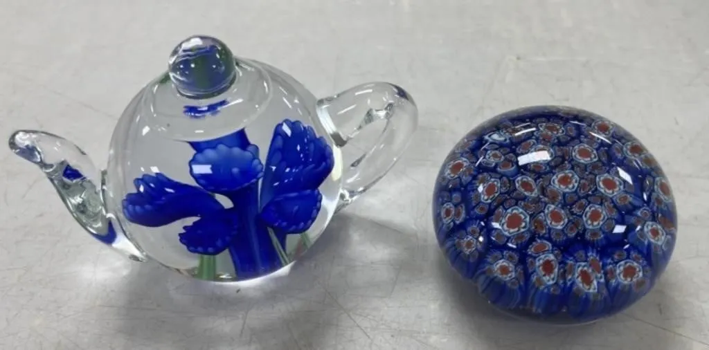 2 - Nice Art Glass Paperweights