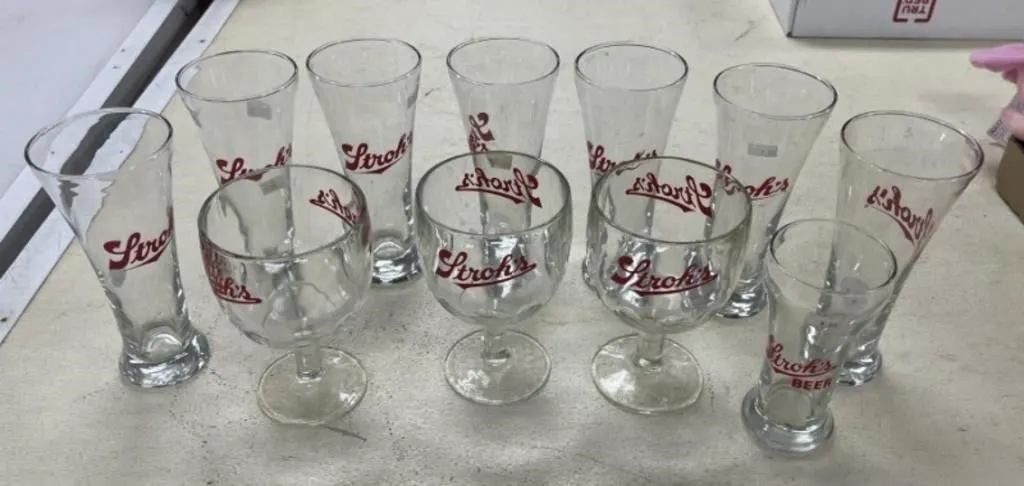 11 - Stroh's Beer Glasses