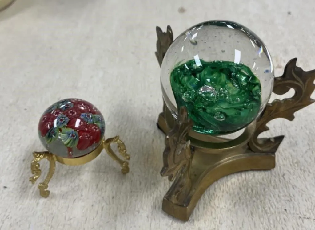 2 - Nice Art Glass Paper Weights