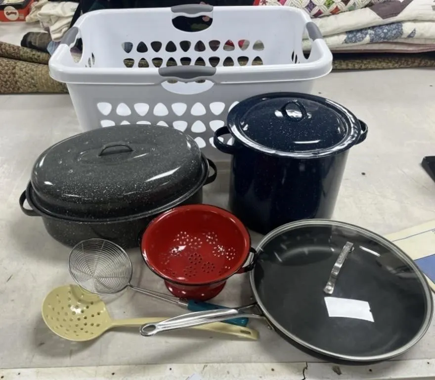 Granite Pans, Strainer, Skillet & More
