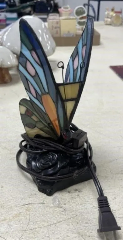 Stained Glass Butterfly Lamp