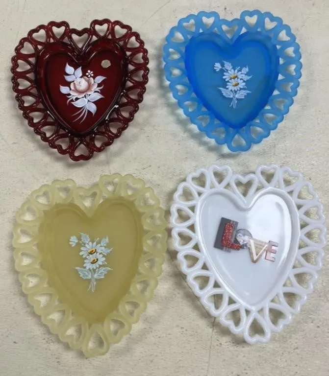 Glass Heart Plates