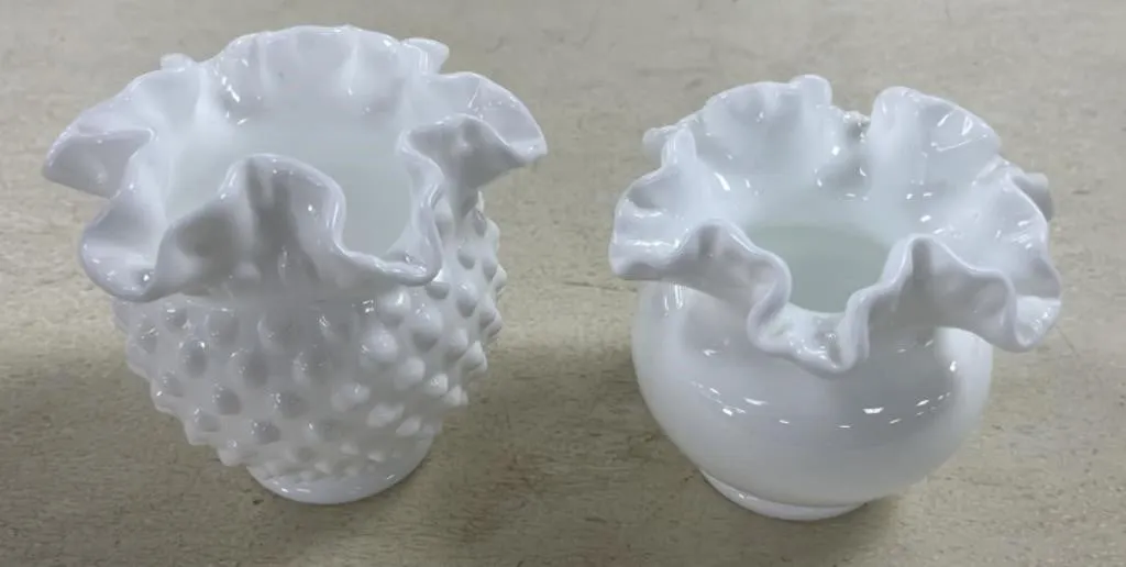 2 - Milk Glass Vases