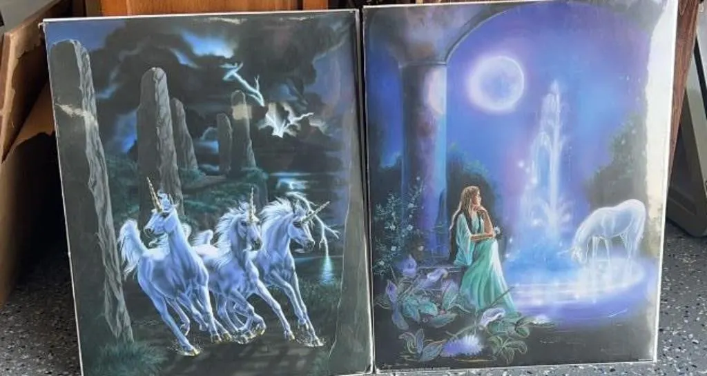 Two Sealed New 80’s Unicorn Prints Posters