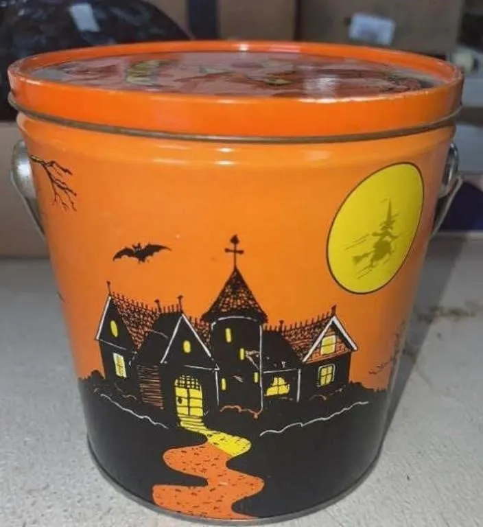 Vintage Halloween Metal Tin