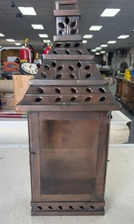 Copper Bronze Glass Wall Lantern