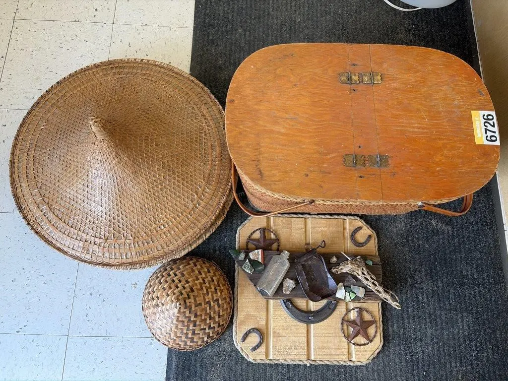 Coat Rack, Ornament, Basket & Rice Hats