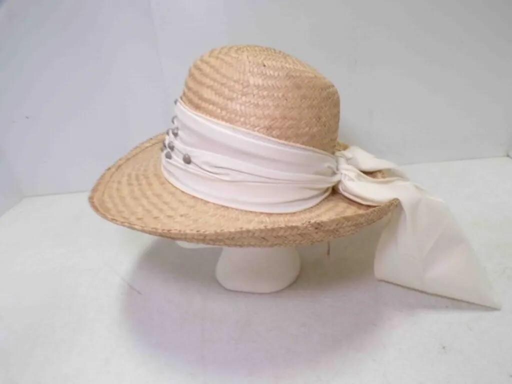 Street Smart Tan Woven Straw w/Wide Studded Band