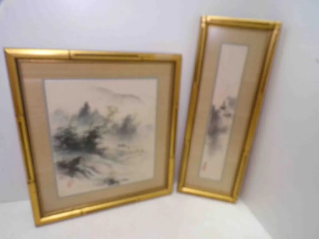 2 Traditional East Asian Ink & Wash Landscape