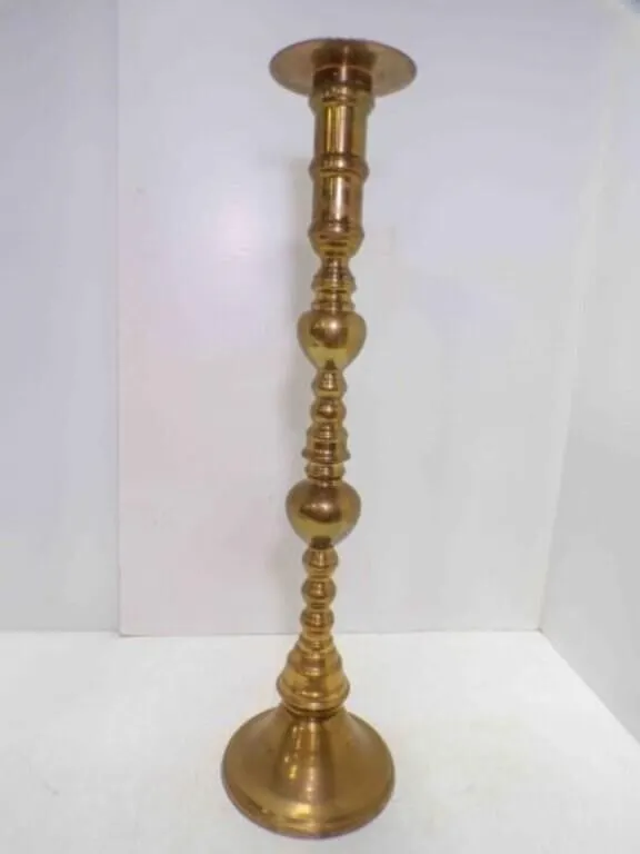 28�" Tall Vintage Brass Floor Candle Holder