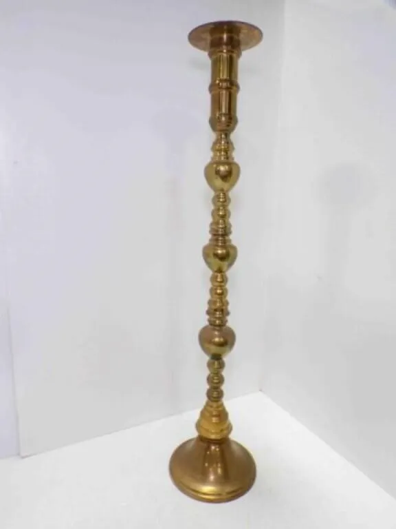 34�" Tall Vintage Brass Floor Candle Holder