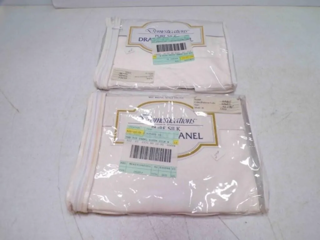 2 NEW White Pure Silk Drapery Panels 42" X 84"