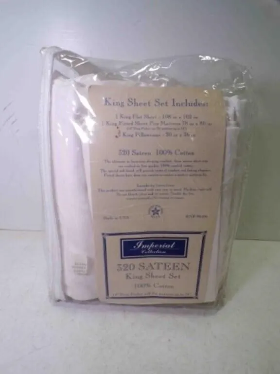 NEW King Size Sheet Set 320 Sateen 100% Cotton