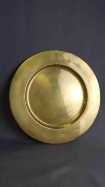 Vintage Solid Brass Tabletop Serving Platter/Tray