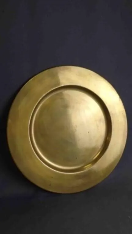 Vintage Solid Brass Tabletop Serving Platter/Tray