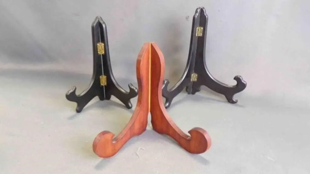 3 Vintage Wooden Folding Plate/Frame Display