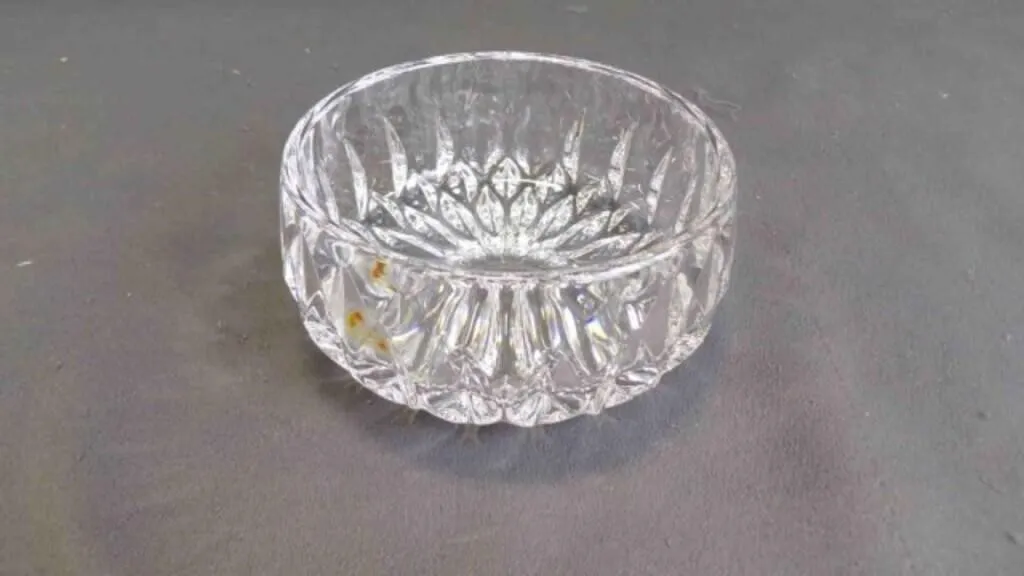 Vintage Deep Panel Cut Crystal Trinket/Candy Bowl