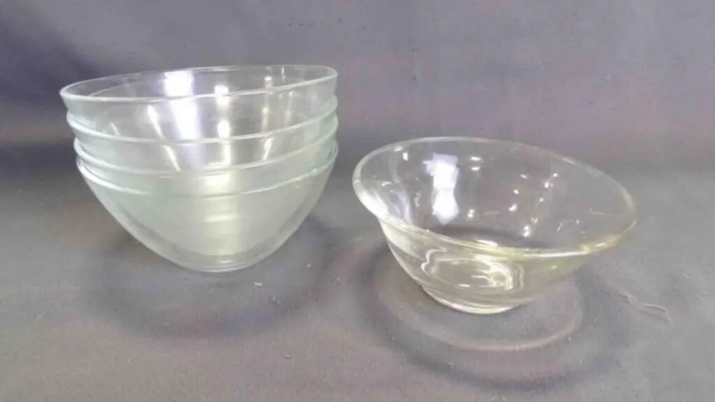 5 Classic Round Flared Top Clear Glass Bowls