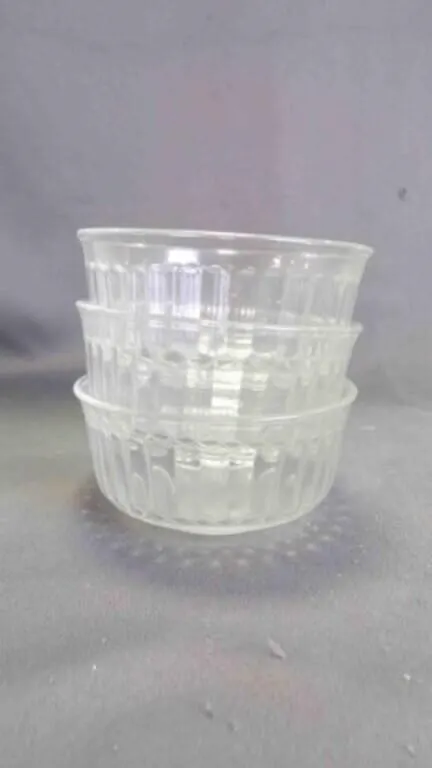 3 Vintage Pyrex Clear Ribbed Dessert/Custard Cup