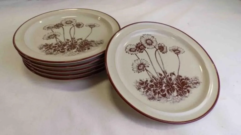 5 Vintage Noritake Stoneware Salad Plate Set