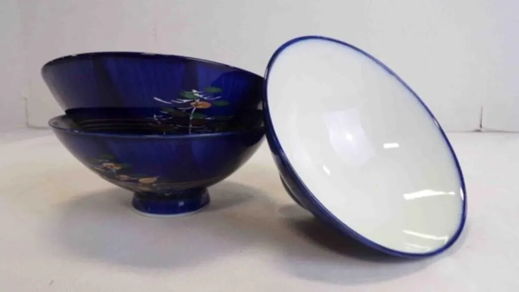 3 Vintage Japanese Porcelain Rice or Soup Bowls