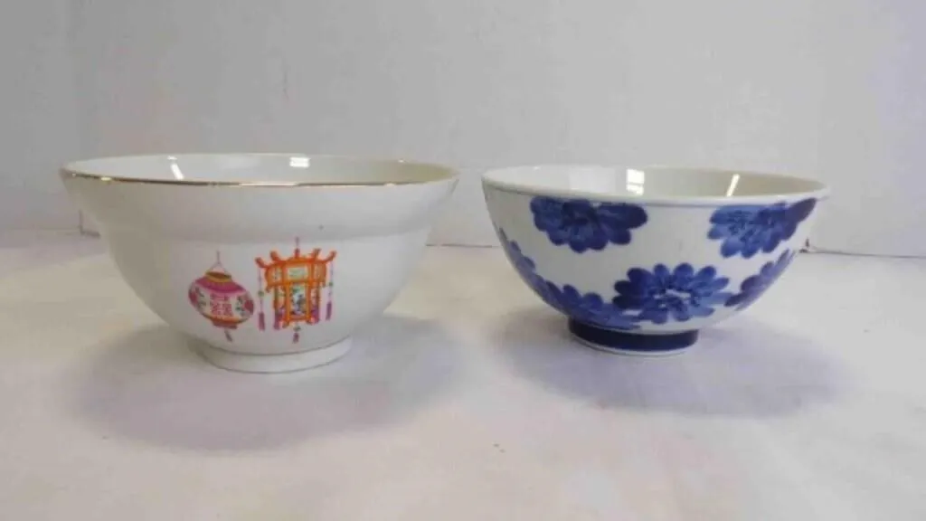 2 Vintage Porcelain Rice, Soup or Serving Bowls