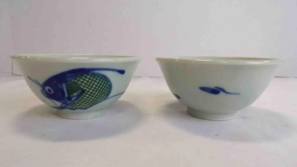 2 Vintage Porcelain Rice, Sake or Serving Bowls