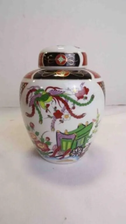 Vintage Japanese Imari-Style Porcelain Ginger Jar