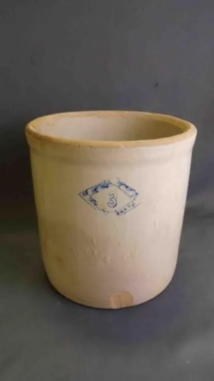 Antique 3-Gallon Stoneware Crock 10 1/4"x 10 5/8"